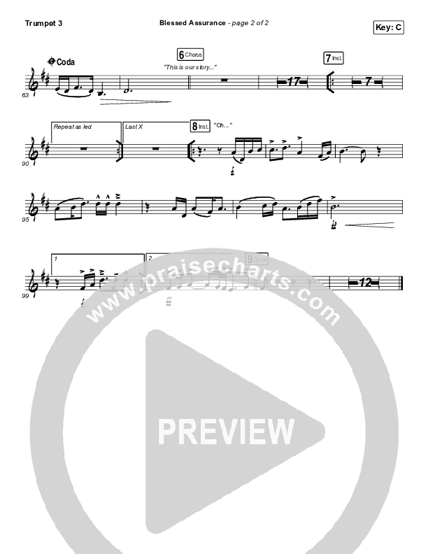 Blessed Assurance Trumpet 3 (Jeremy Riddle)