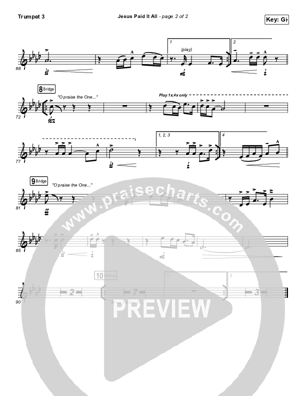 Jesus Paid It All Trumpet 3 (Kim Walker-Smith / Worship Circle)