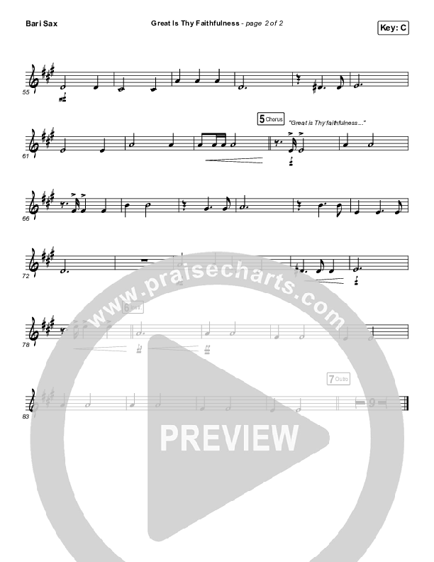 Great Is Thy Faithfulness Bari Sax (Christy Nockels)