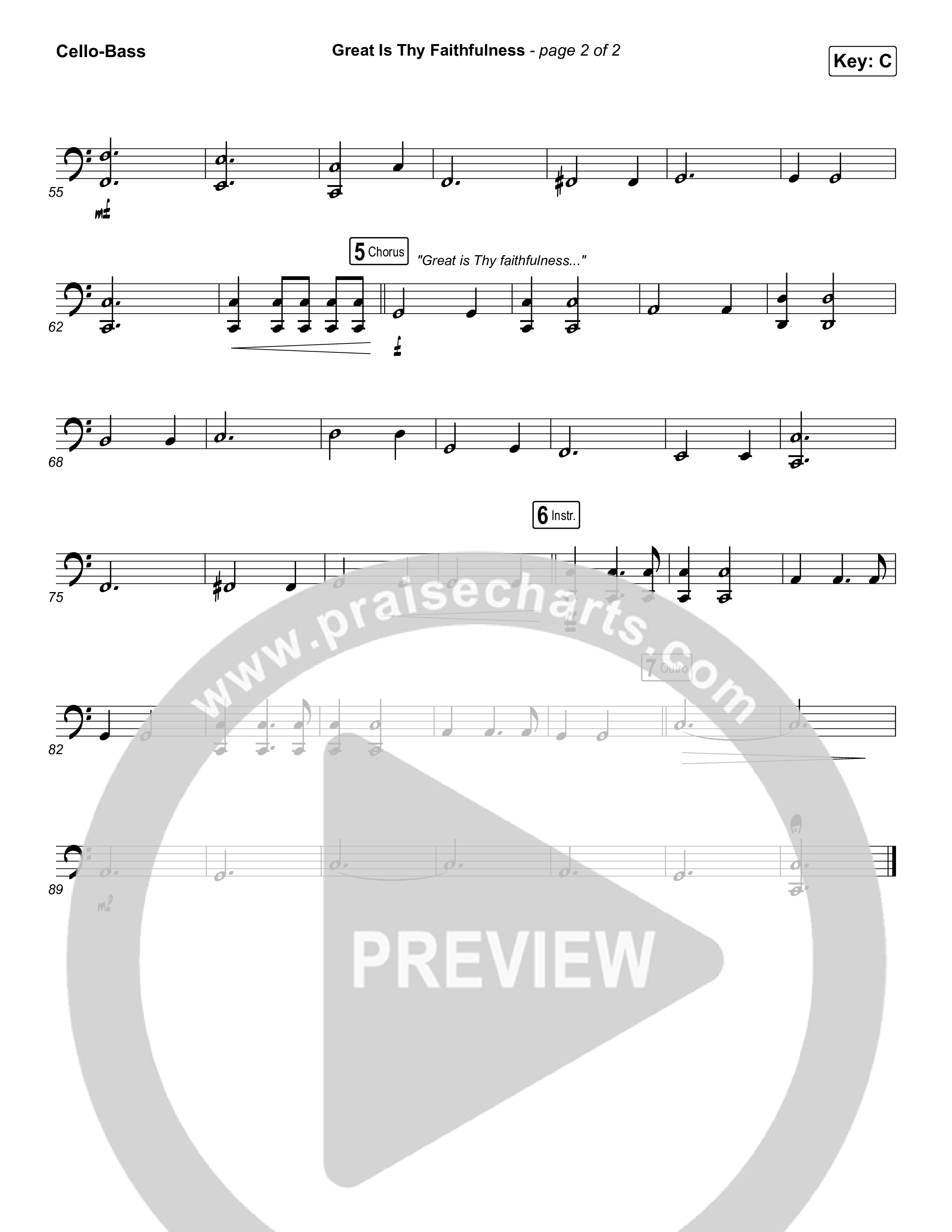 Great Is Thy Faithfulness Cello/Bass (Christy Nockels)