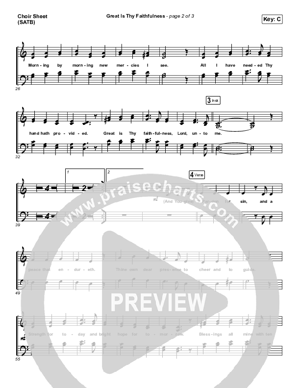 Great Is Thy Faithfulness Choir Vocals (SATB) (Christy Nockels)