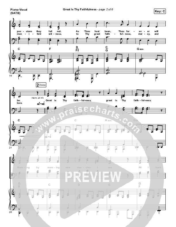 Great Is Thy Faithfulness Piano/Vocal (SATB) (Christy Nockels)