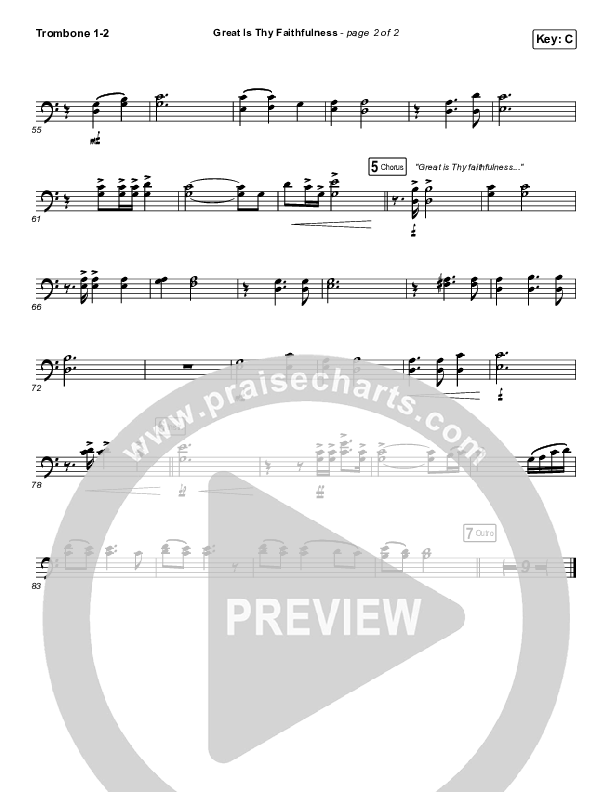 Great Is Thy Faithfulness Trombone 1/2 (Christy Nockels)