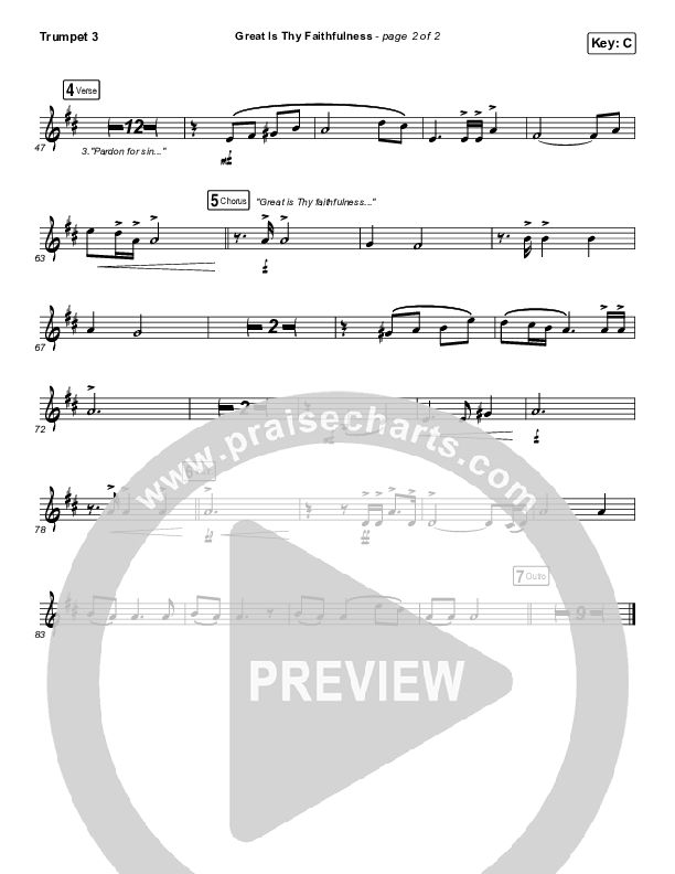 Great Is Thy Faithfulness Trumpet 3 (Christy Nockels)