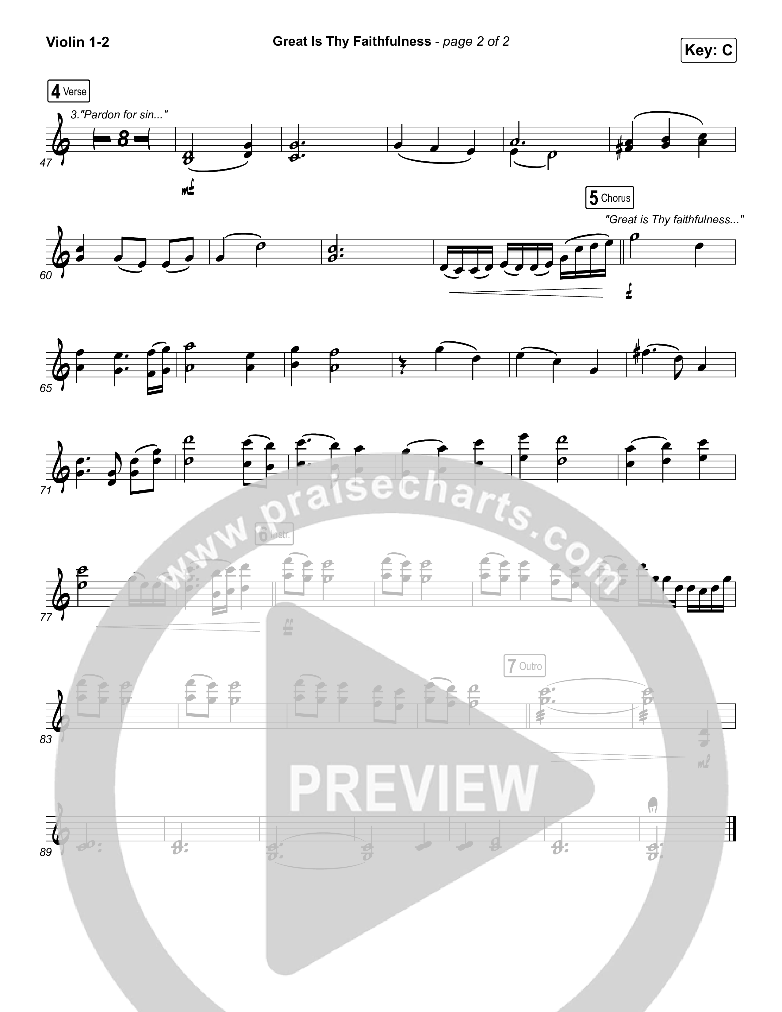 Great Is Thy Faithfulness Violin 1/2 (Christy Nockels)