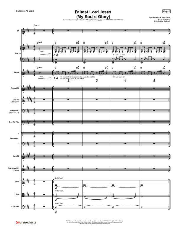 Fairest Lord Jesus (My Soul's Glory) Conductor's Score (Paul Baloche)