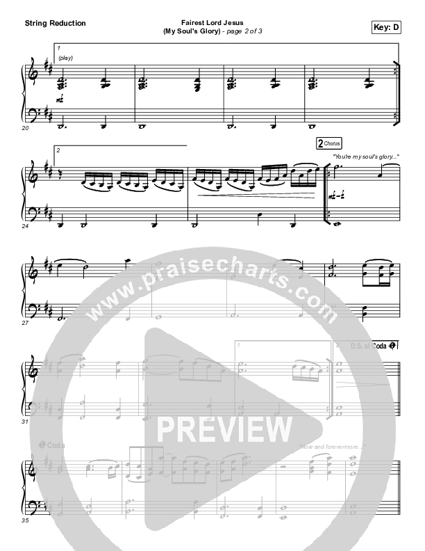 Fairest Lord Jesus (My Soul's Glory) String Pack (Paul Baloche)