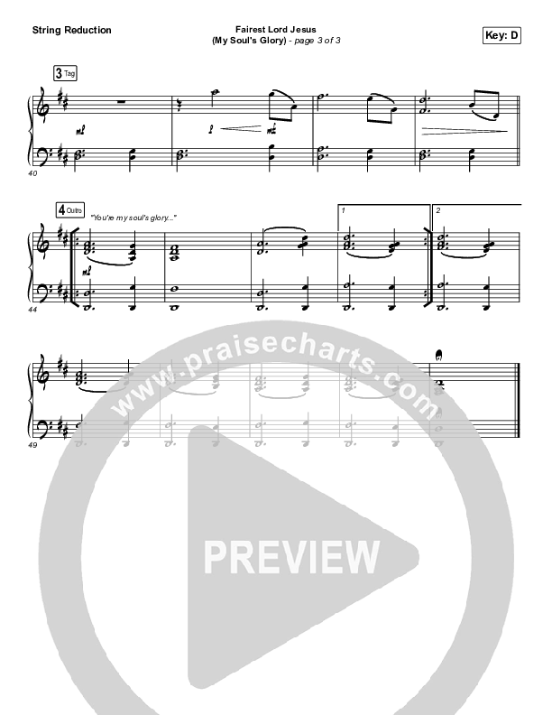Fairest Lord Jesus (My Soul's Glory) String Pack (Paul Baloche)