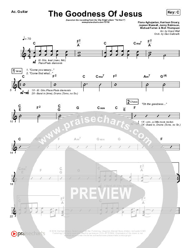 The Goodness Of Jesus Acoustic Guitar (CityAlight)