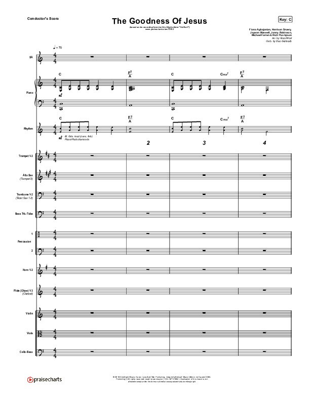 The Goodness Of Jesus Conductor's Score (CityAlight)