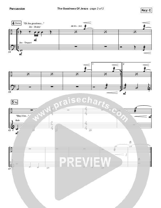 The Goodness Of Jesus Percussion (CityAlight)