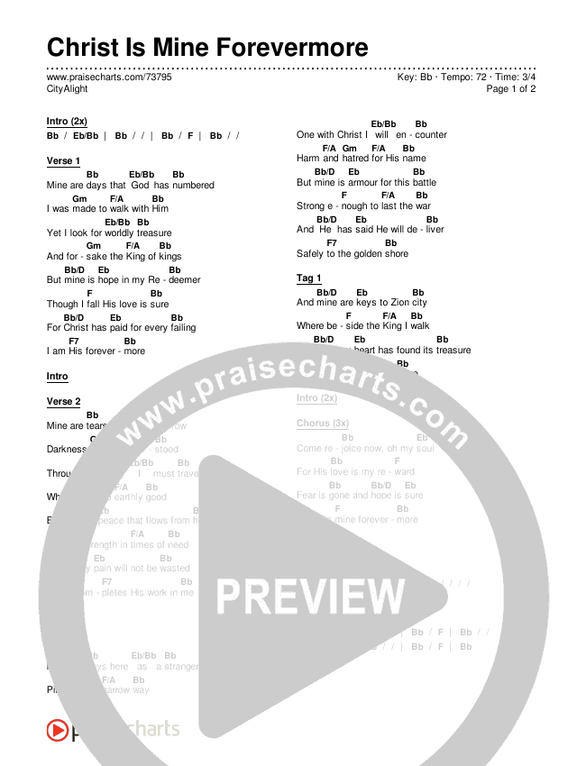 Christ Is Mine Forevermore Chords & Lyrics (CityAlight)