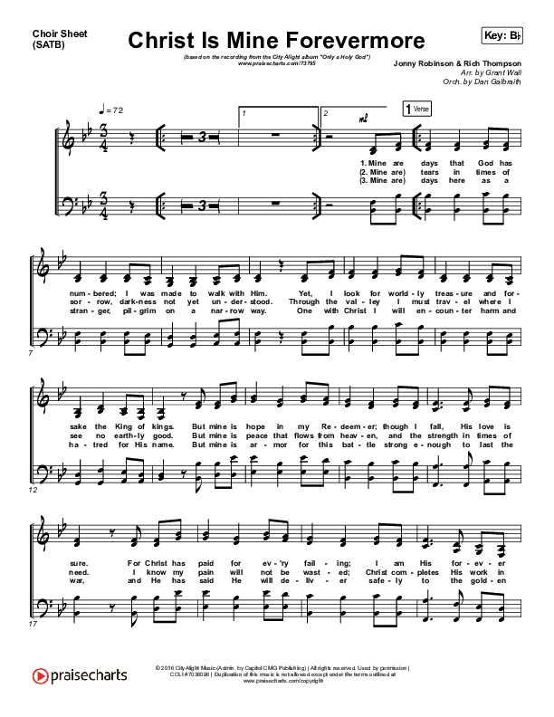 Christ Is Mine Forevermore Choir Vocals (SATB) (CityAlight)