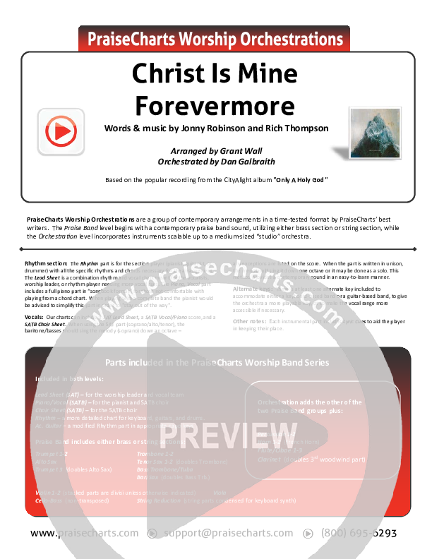 Christ Is Mine Forevermore Cover Sheet (CityAlight)