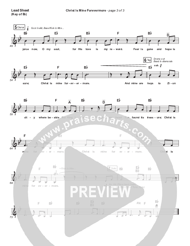 Christ Is Mine Forevermore Lead Sheet (Melody) (CityAlight)