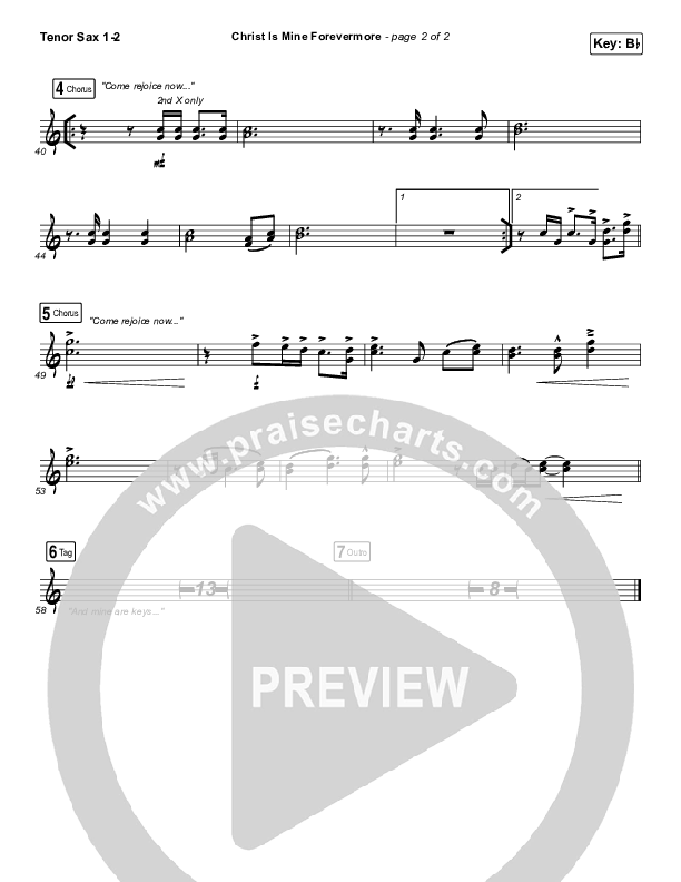 Christ Is Mine Forevermore Tenor Sax 1/2 (CityAlight)