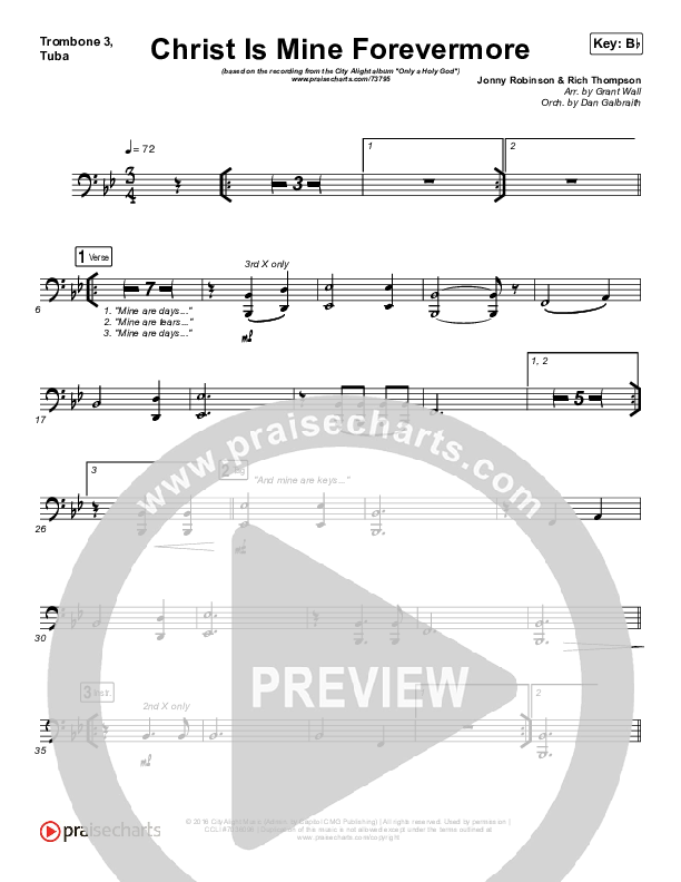 Christ Is Mine Forevermore Trombone 3/Tuba (CityAlight)