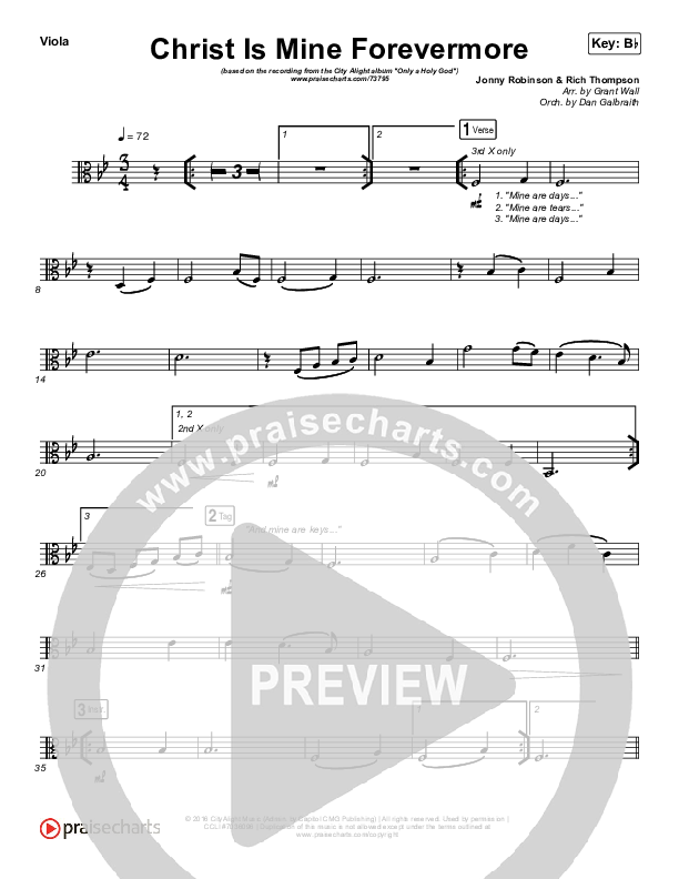 Christ Is Mine Forevermore Viola (CityAlight)