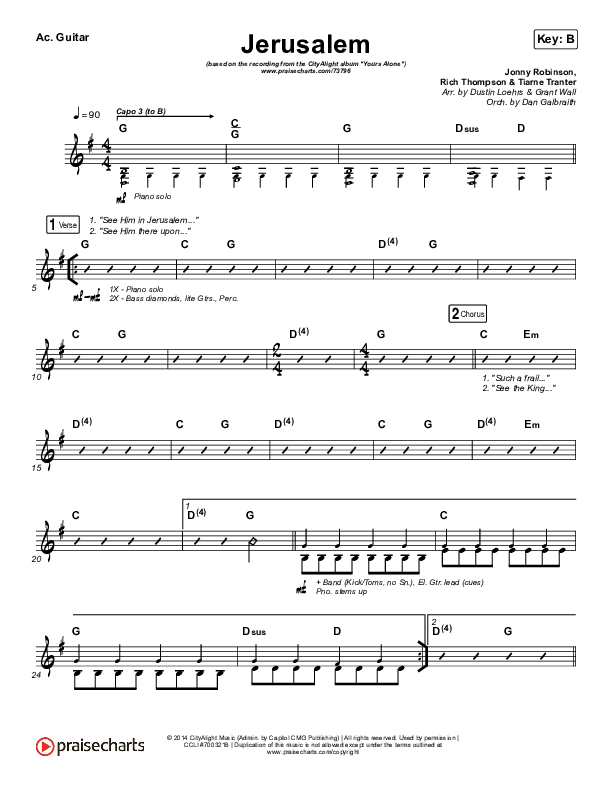 Jerusalem Acoustic Guitar (CityAlight)