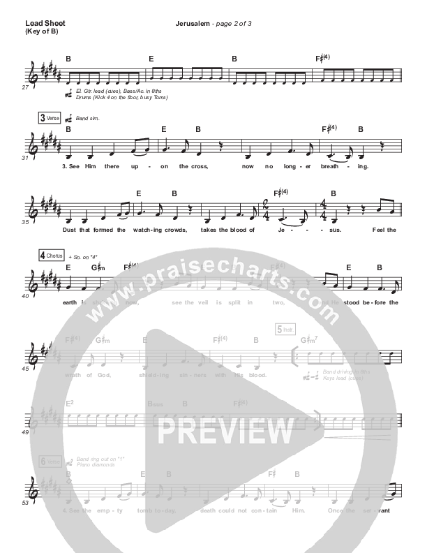 Jerusalem Lead Sheet (Melody) (CityAlight)