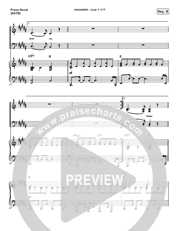 Jerusalem Piano/Vocal (SATB) (CityAlight)