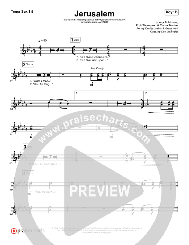 Jerusalem Tenor Sax 1/2 (CityAlight)