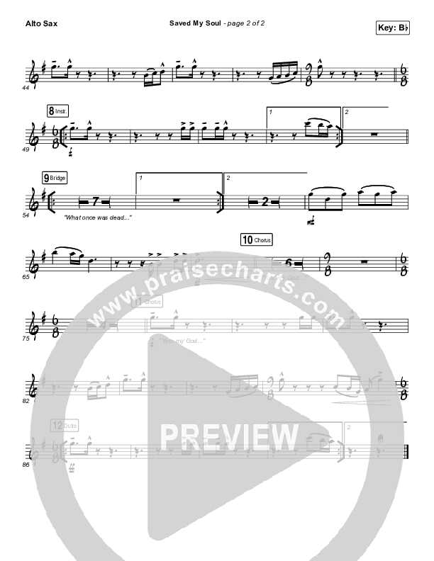 Saved My Soul Alto Sax (CityAlight)