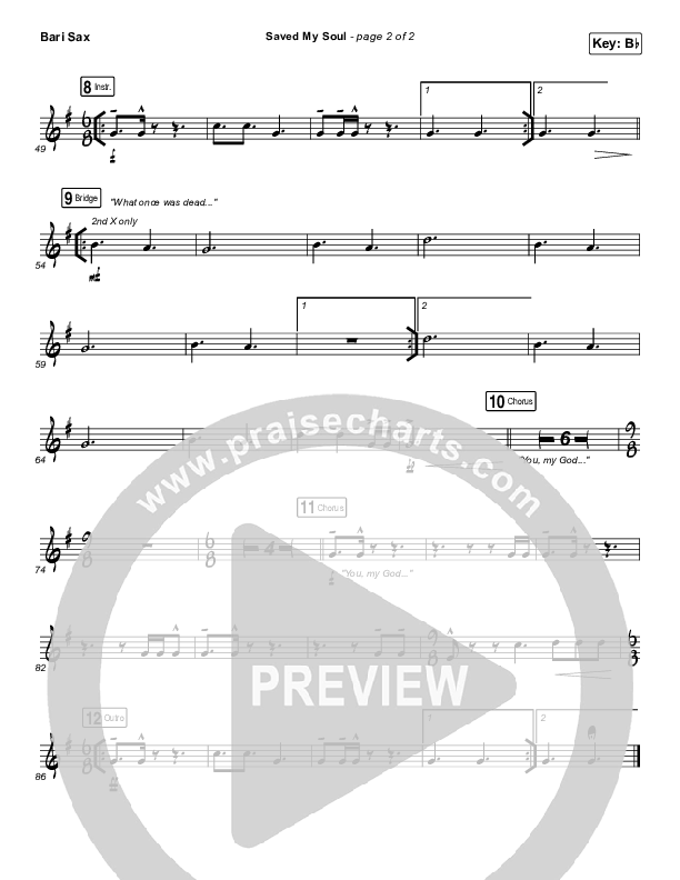 Saved My Soul Bari Sax (CityAlight)