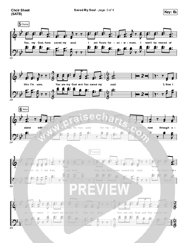 Saved My Soul Choir Sheet (SATB) (CityAlight)