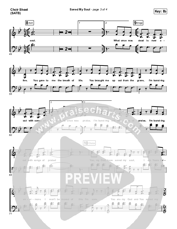 Saved My Soul Choir Sheet (SATB) (CityAlight)