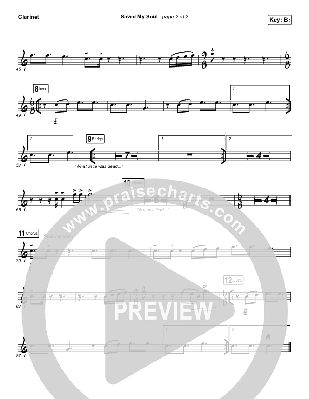 Saved My Soul Clarinet (CityAlight)