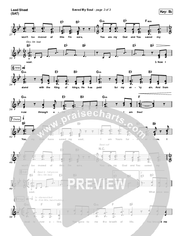Saved My Soul Lead Sheet (SAT) (CityAlight)