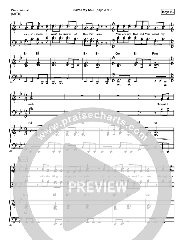 Saved My Soul Piano/Vocal (SATB) (CityAlight)