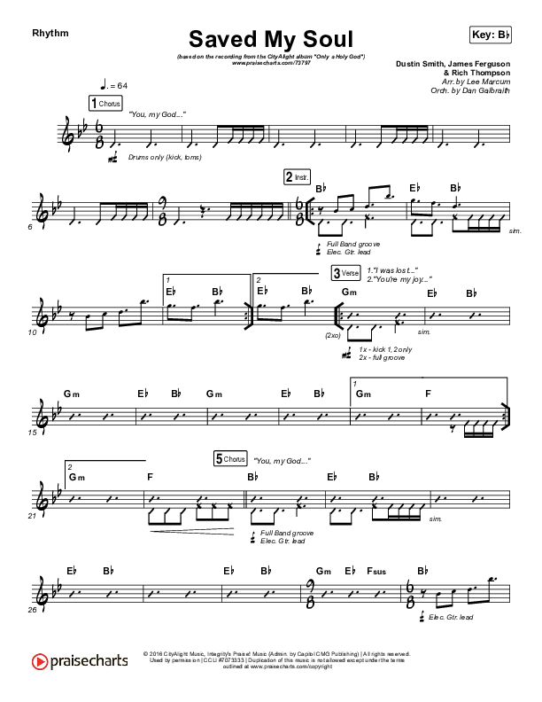 Saved My Soul Rhythm Chart (CityAlight)