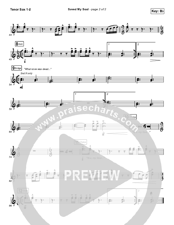 Saved My Soul Tenor Sax 1/2 (CityAlight)