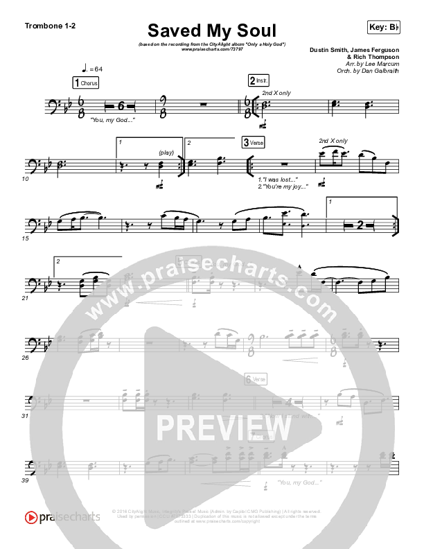 Saved My Soul Trombone 1/2 (CityAlight)