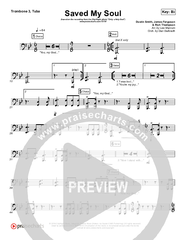 Saved My Soul Trombone 3/Tuba (CityAlight)