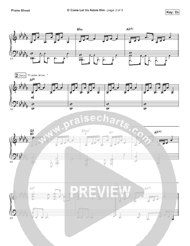 O Come Let Us Adore Him Piano Sheet (Danny Gokey)