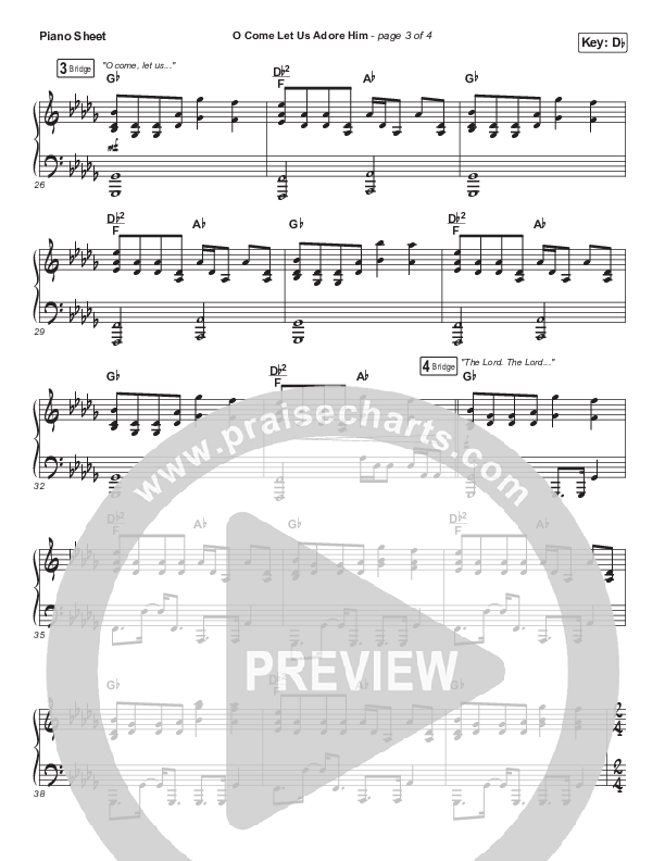 O Come Let Us Adore Him Piano Sheet (Danny Gokey)