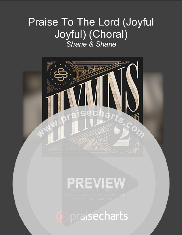 Praise To The Lord (Joyful Joyful) (Choral Anthem SATB) Cover Sheet (Shane & Shane/The Worship Initiative / Arr. Luke Gambill)