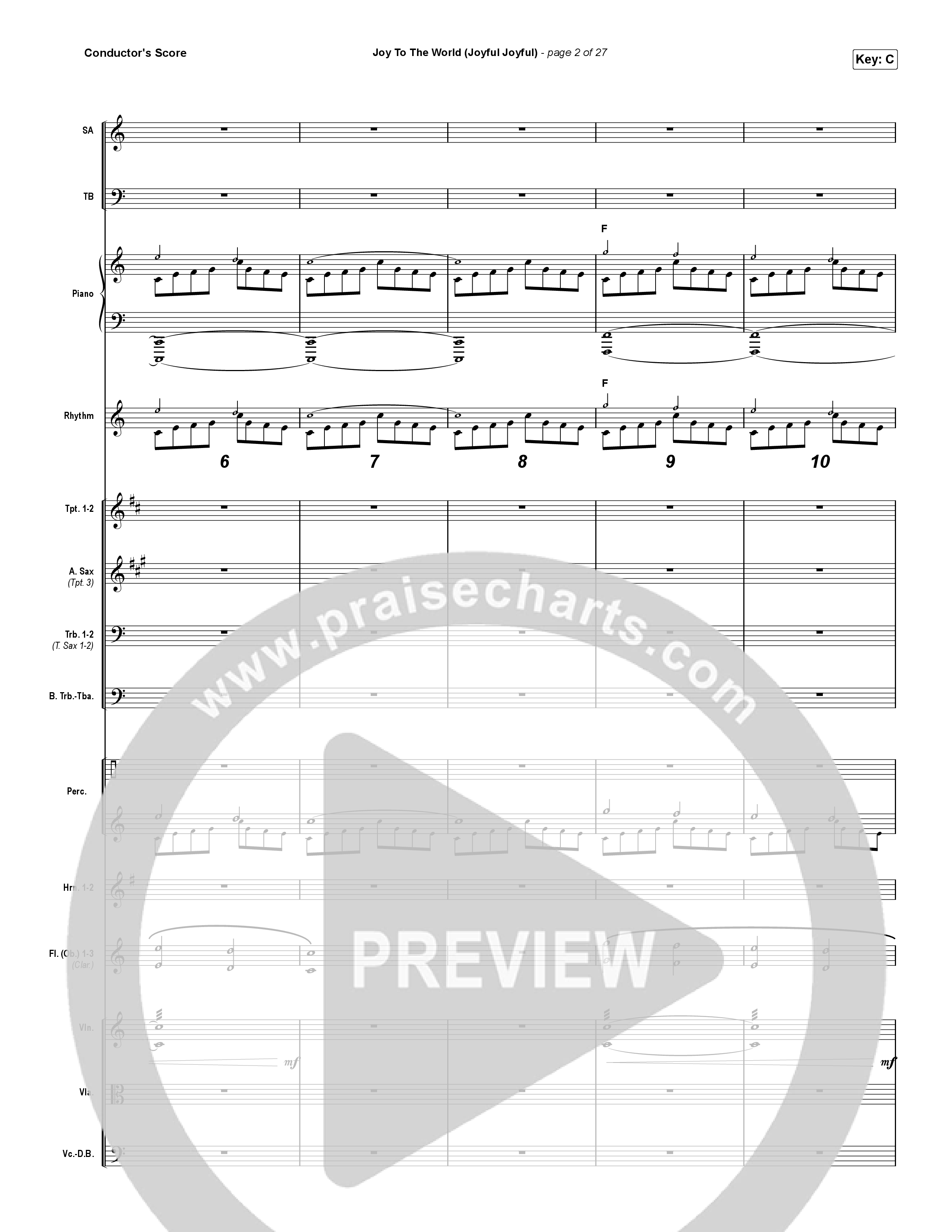 Joy To The World (Joyful Joyful) (Choral Anthem SATB) Orchestration (Phil Wickham / Arr. Luke Gambill)