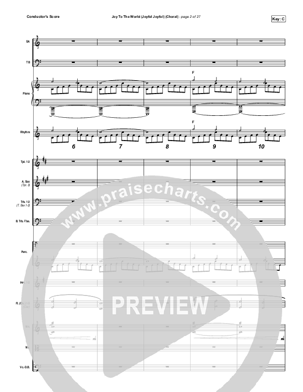 Joy To The World (Joyful Joyful) (Choral Anthem SATB) Orchestration (Phil Wickham / Arr. Luke Gambill)