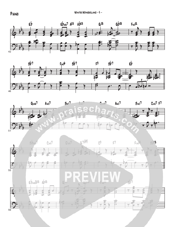 Winter Wonderland  (Instrumental) Piano Sheet (Brad Henderson)