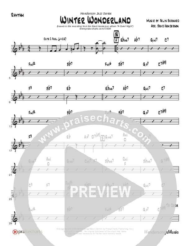 Winter Wonderland  (Instrumental) Rhythm Chart (Brad Henderson)