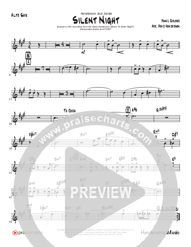 Silent Night (Instrumental) Alto Sax (Brad Henderson)