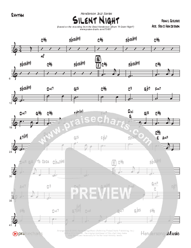 Silent Night (Instrumental) Rhythm Chart (Brad Henderson)