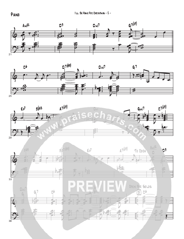 I’ll Be Home For Christmas (Instrumental) Piano Sheet (Brad Henderson)