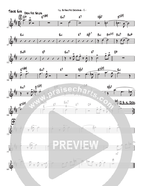 I’ll Be Home For Christmas (Instrumental) Tenor Sax 2 (Brad Henderson)