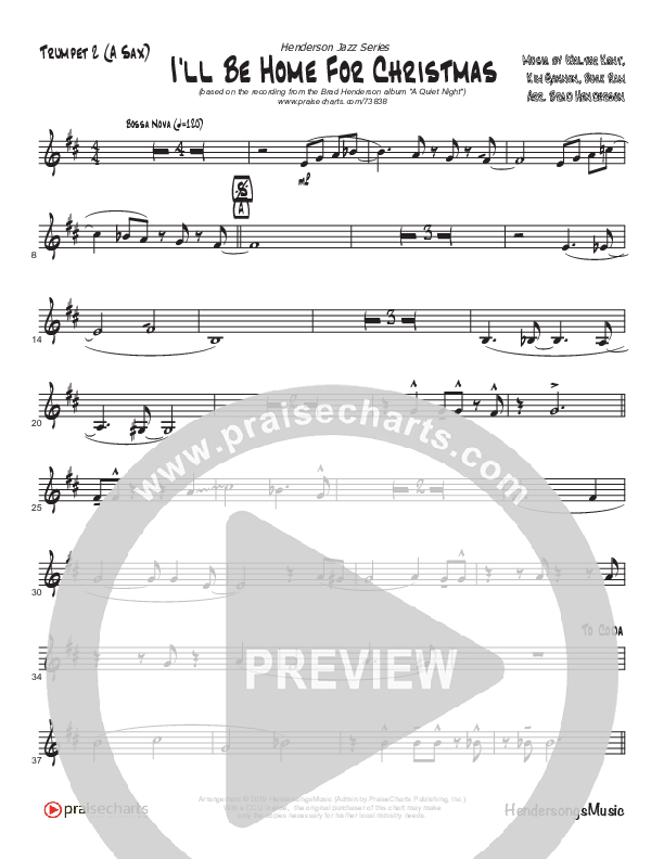 I’ll Be Home For Christmas (Instrumental) Trumpet 2 (Brad Henderson)