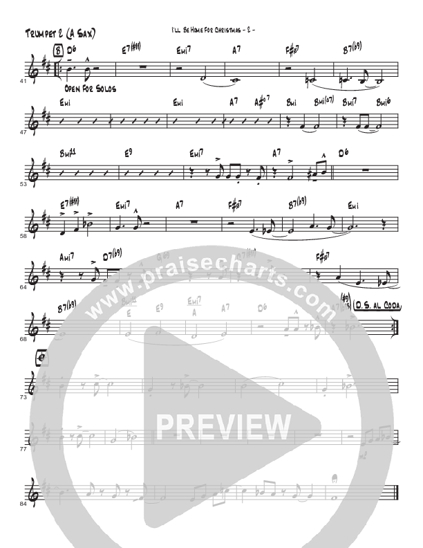 I’ll Be Home For Christmas (Instrumental) Trumpet 2 (Brad Henderson)